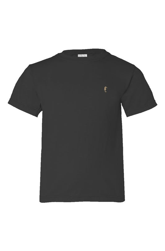 Seahorse organic kids tshirt-black