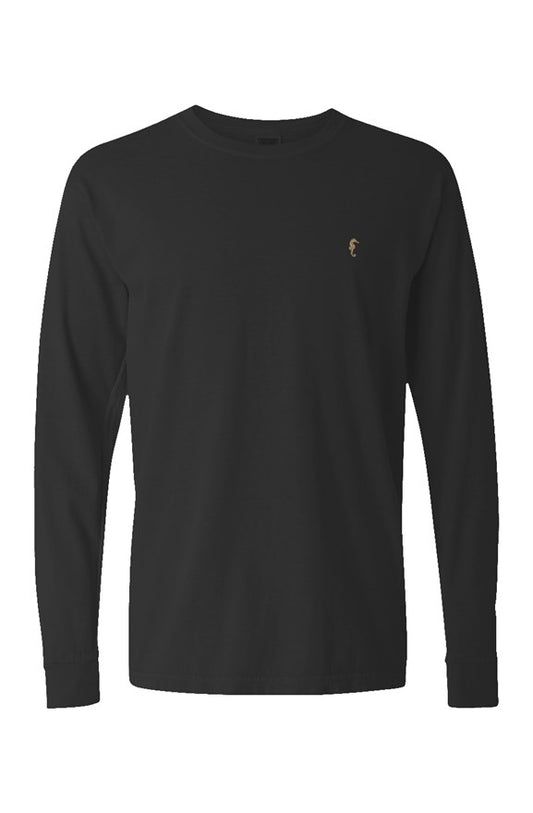 Seahorse mens Long Sleeve T Shirt-Black
