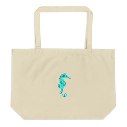 Large Organic Seahorse tote bag-oyster