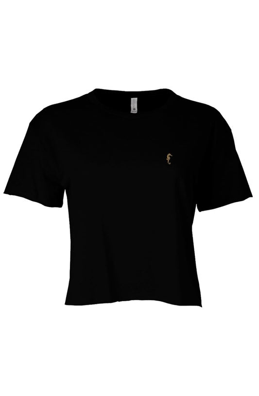 Seahorse Festival Womens black Cali Crop
