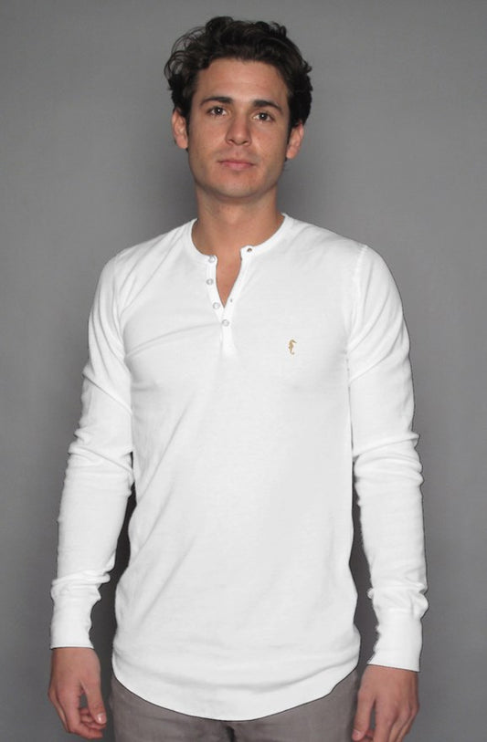 Seahorse mens long sleeve henley