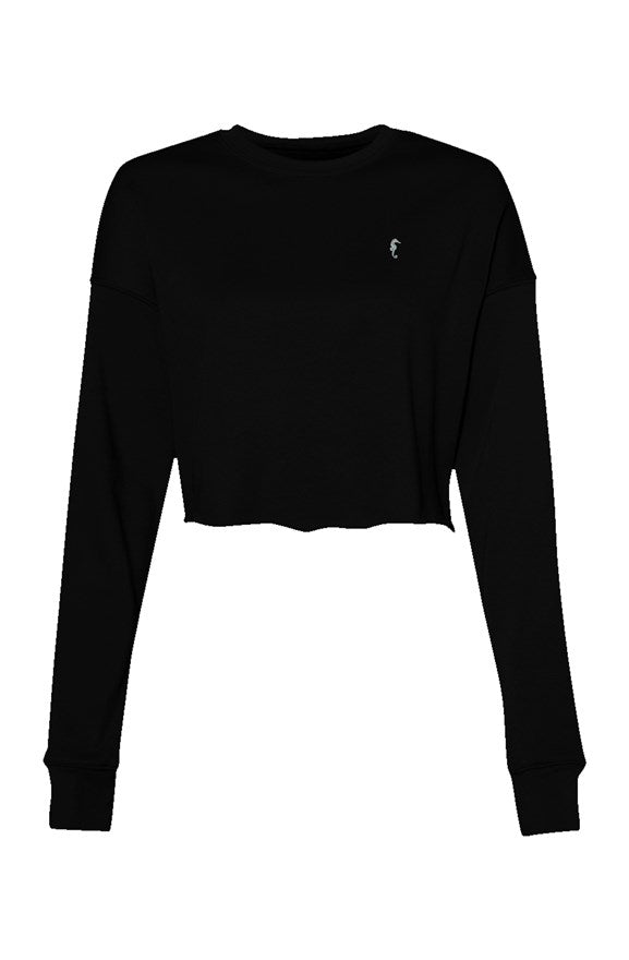 Seahorse Women’s Crop Crew Fleece-black