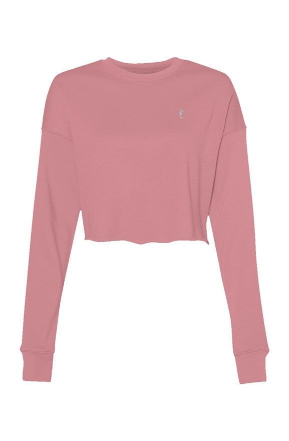 Seahorse Women’s Crop Crew Fleece-pink