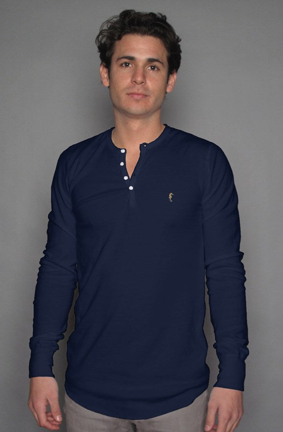 Seahorse mens long sleeve henley