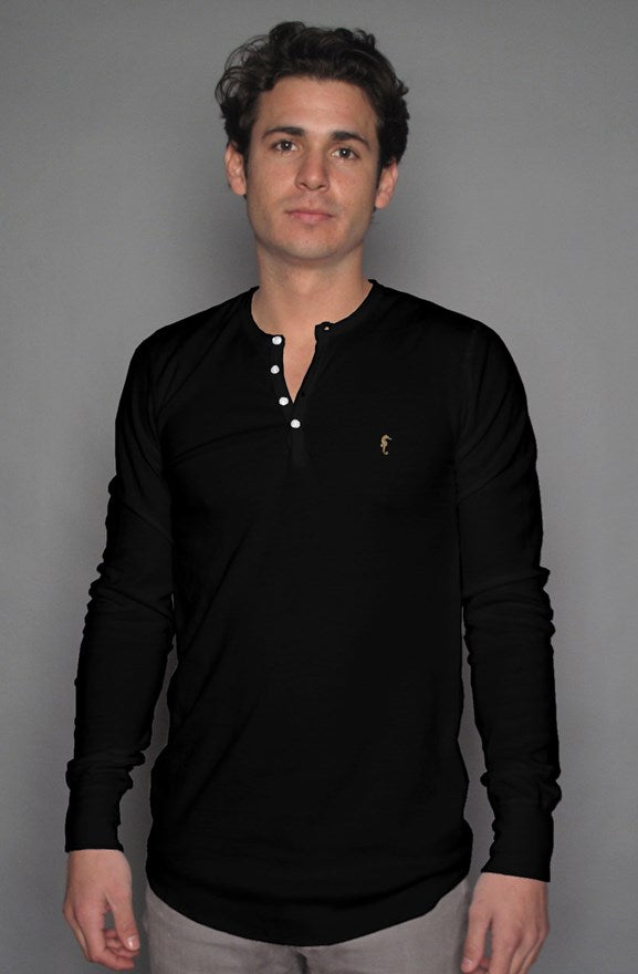 Seahorse mens long sleeve henley