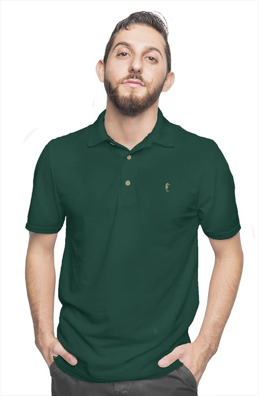 Seahorse mens cotton polo-green