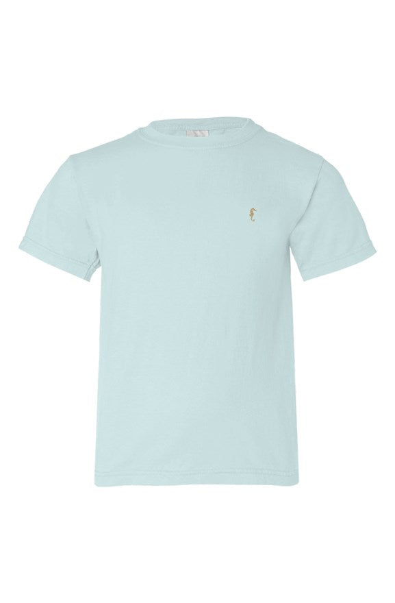 Seahorse organic kids tshirt-light blue