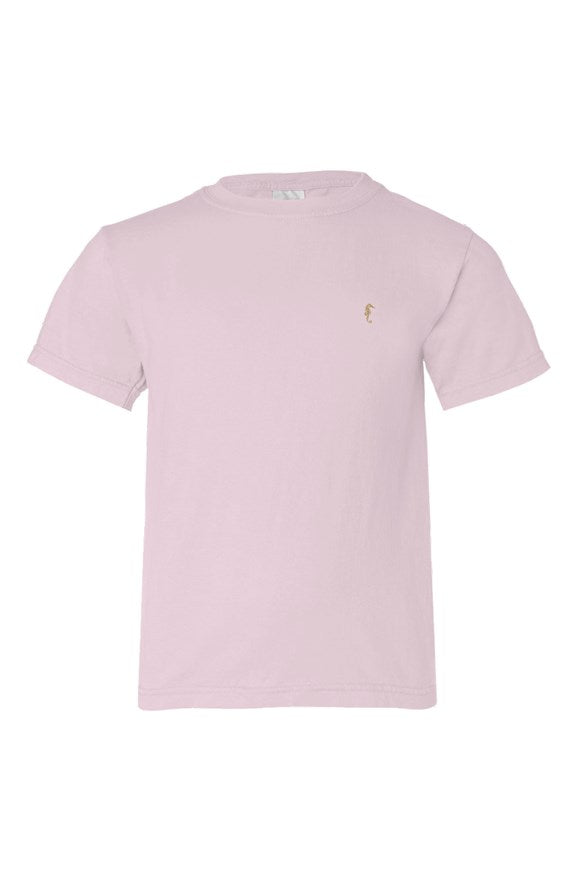 Seahorse organic kids tshirt-light pink