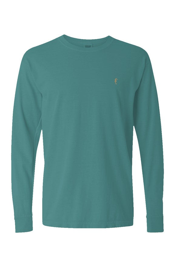 Seahorse mens Long Sleeve T Shirt-Seafoam